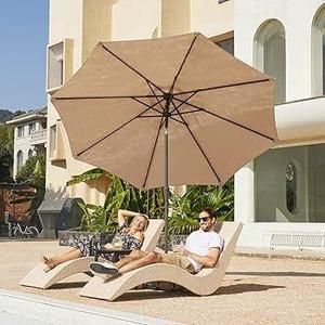 lot 19641 image: Skus 6.5 KG-14.3 LBS Patio Umbrella with Manual Crank Base