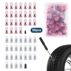 lot 20003 image: ILKCC Tire Repair Rubber Nails Kit - 50Pcs Vacuum Tire Repair Plugs Kit Spiral Rubber Screws, Fast Self-Service Tire Repair Tools for Cars, Truck, Tractor, Motorcycles Tire Puncture