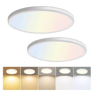 lot 1511 image: hunhun 2 Pack 3200lm LED Flush Mount Ceiling Light 12 Inch, 5CCT Adjustable,Super Slim 0.87 inch led Ceiling Light Fixture for Bedroom, Living Room, Dining Room (White, 2-Pack)