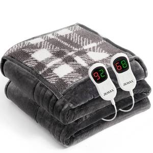 lot 1531 image: JKMAX Heated Electric Blanket Queen Size - 84x90 Flannel Heating Blanket with 10 Heating Levels & 5 Time Settings Over-Heat Protection, Winter Warmer for Adults with ETL Certification��Grey��