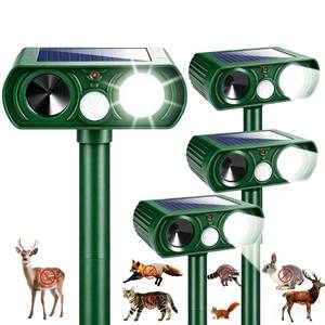 lot 1547 image: Upgraded Sonic Fortress Pro Deer Repellent Cat Deterrent Outdoor Solar Ultrasonic Animal Repellent with Motion Sensor Strobe Light for Skunk Rabbit Raccoon Squirrel Fortress Pro for Yard Garden,4 Pack