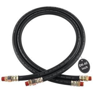 lot 1553 image: 2PCS Air Brake Chamber Hose��38 Fit End x 38 Swivel End Rubber Air Brake Hose Assembly, SAE J1402 Air Brake Hose for Semi Truck - 42inch