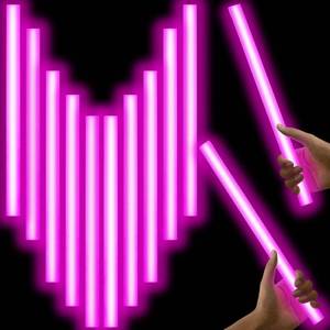 lot 1565 image: Lewtemi 10 Pcs Large Glow Sticks Big Giant Jumbo Halloween Christmas Emergency Light Stick for Camping Accessories, Survival Kit(Pink,14 Inch)