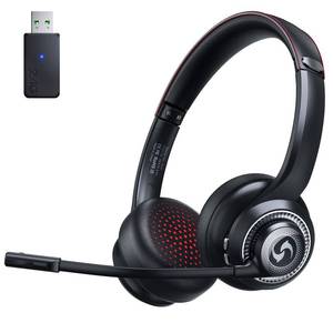 lot 2140 image: Surpixo Wireless Headset with Mic for Work, Dual-Mode Bluetooth & 2.4GHz Dongle, 50H Talk Time, Headphone with mic ENC Noise Cancelling fit for ComputerLaptopTeams, Glasses-Friendly- Black