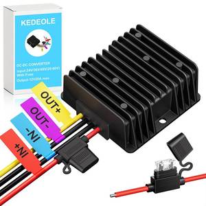 lot 2155 image: 36V 48V to 12V 20A Step Down Converter-Golf Cart Voltage Reducer with Fuse36V 48V to 12V Converter for Golf cart 20A 240W DC to DC Converter Waterproof for RV Accessories, Forklifts & Solar Systems