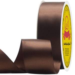 lot 2167 image: LEEQE Double Face Brown Satin Ribbon 1-12 inch X50 Yards Polyester Brown Ribbon for Gift Wrapping Very Suitable for Weddings Party Invitation Decorations and More
