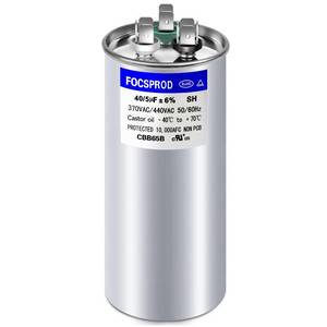 lot 2178 image: UL Recognized FOCSPROD 405 uF 405 MFD �6% 370V440V CBB65 AC Capacitor, Dual Run Round Capacitor Replacement, 40 5 uF 440 Volt HVAC for AC Unit Fan Motor Start or Heat Pump or Condenser Straight