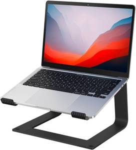 lot 2193 image: GleYo Laptop Stand for Desk Portable Computer Riser Metal Notebook Holder Printer Stand Office Desk Accessories Compatible with MacBook Air, Pro, Dell, HP, Lenovo and All 10-16 Laptops, Black