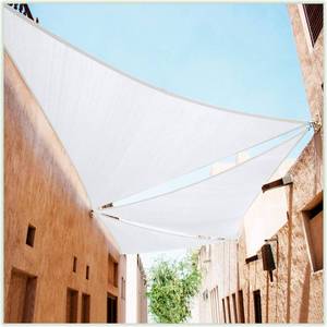 lot 3246 image: Colourtree 10 x 10 x 14 White Sun Shade Sail Right Triangle Canopy Fabric Cloth Screen TAPRT10, Water Permeable & UV Resistant, Heavy Duty, Carport Patio Outdoor - (We Customize Size)