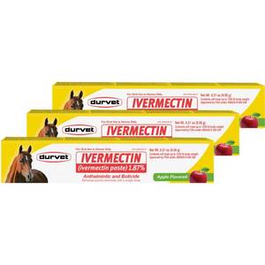 lot 4016 image: Ivermectin Paste Dewormer - 6.08g dose  1.87%-Apple Flavored, 3 Count
