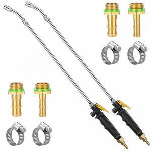 lot 4460 image: 29 Inches Replacement Sprayer Wand,2 Brass Barbs Match 38 & 14 Hoses, Stainless Steel Universal Sprayer Wand with Shut off Valve & 4 Hose Clamps (2 Pack Sprayer Wand)