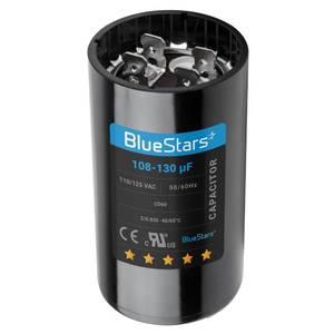 lot 4465 image: UL Listed BlueStars 108-130 uF MFD 110-125 VAC Volts �20% 5060 Hz CD60 Round Start Capacitor AC Electric Replacement Part - for Motors Starting or Pool Pump or Well Pump