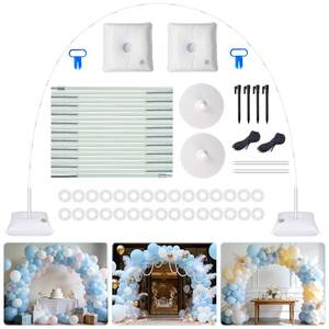 lot 4468 image: AXHJ Balloon Arch Kit, 7.4FT High&10FT Wide Adjustable Glass Fiber Balloon Arch Stand Frame with Bases and Water Bag DIY Party Wedding Birthday Baby Shower Decorations, Wihte