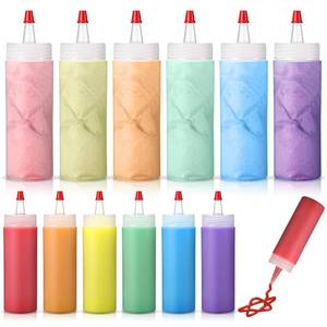 lot 4480 image: FunooFuno 6 Pack DIY Sidewalk Chalk Paint Kit for Kids Non Toxic Paint Washable Powdered Chalks with Plastic Squeeze Bottle Mix in Water 6 Vibrant Colors for Creative Sidewalk and Chalkboard Fun