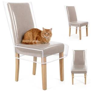 lot 4485 image: Qulkws Plastic Chair Covers, Clear Dining Chair Covers, Waterproof