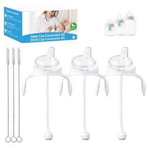 lot 4498 image: ��Straw Cup Conversion Kit for Philips Avent Anti-Colic Baby Bottles,Toddler Transition Kit with 3 Soft Straw Nipple,3Pack Bottle Handles,3 Pack Weighted Straw,3 Pack Cleaning Brush (Model 2)