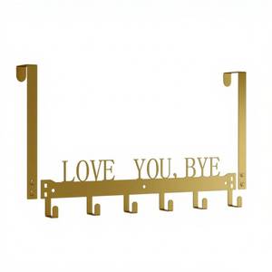 lot 4500 image: CNHONG Over The Door Hooks for Hanging, Love You, Bye, Over The Door Hanger, Over The Door Towel Rack for Bathroom Bathroom Towel Holder Towels Hanger (Gold, 1 Pack)