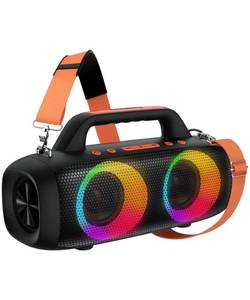 lot 5121 image: BassBloom Roar 1 Portable Bluetooth Speaker, 60W Powerful Sound with JIKE Bass, IPX6 Waterproof, 24H Playtime, Bluetooth 5.4, TWS Pairing, RGB Party Lights, for Travel Outdoor Camping and Beach