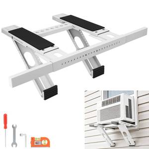 lot 5124 image: No-Drill Window AC Support Bracket Adjustable, Universal Air Conditioner Holder Bracket Heavy Duty Steel Holds Up to 400lbs, Fits Single Or Double Hung Windows