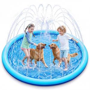 lot 5139 image: SLOOSH 72 Non-Slip Splash Pad Sprinkler - Outdoor Water Toys Play Mat for Toddlers Kids Dogs, Outside Thickened Sprinkler Pool Party Durable Backyard Fountain for Girls Boys Pets (72in, Blue)