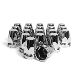 lot 5145 image: Grandroad auto 20 Pack Flat Top Lug Nut Covers, 33mm by 2-34 Thread On Chrome Nut Cover Caps ABS Plastic Anti-Rust Screw-on Lug Nut Covers for Semi Trucks