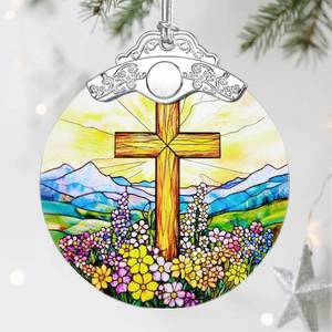 lot 6324 image: Religious Christmas Ornaments Christian Cross Ornament, Christmas Tree Decorations, Christian Holiday Decor, Stocking Stuffers, Xmas Gift, Religious Gifts, Christian Gifts for Her & Him lot of 4 various ornaments