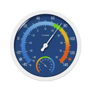 lot 6363 image: Indoor Outdoor Thermo-Hygrometer, 10 Inch Battery-Free, Dual Dial Large Numbers Analog Wall Thermometer Hygrometer, Classic Temperature Humidity Monitor for Patio, Nursery, Storage (Blue)