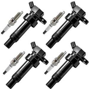 lot 6367 image: CNPAPC Set of 4 UF652 Ignition Coil Pack & Iridium Spark Plug Compatible with 2011-2019 Hyundai Accent 2012-2017 Veloster 2012-2019 Kia Rio Soul 2012-2013 Dodge Attitude 1.6L L4 Replaces# 27301-2B100