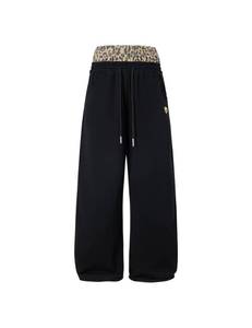 lot 6372 image: Aelfric Eden Baggy Wide Leg Sweatpants for Women Men Double Waist Camo Elastic Waisted Lounge Pants with Pockets Leopard Medium