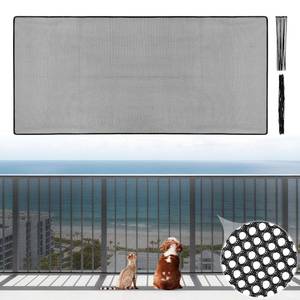 lot 6377 image: Banister Guard - MAQIHAN 6.5ft x 3ft Balcony Netting for Pets, Stair Safety Net Reusable Durable Apartment Balcony Net for Cats Dogs, Cut to Any Size, with Nylon Ties & Plastic Ties