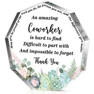 lot 6380 image: Yinder Thank You Gifts for Women Appreciation Gifts for Coworker Employee Nurse Teacher Leader Boss Inspirational Quotes Acrylic Desk Decor for Home Office Farewell Retirement