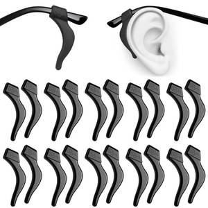 lot 6384 image: PTSLKHN Soft Silicone Eyeglass Ear Grips, 10 Pairs of Non-Slip Eyeglasses Ear Grips for Glasses, Sunglasses, Reading Glasses (Black), 4211mm