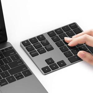 lot 6408 image: Bluetooth Number Pad, Lekvey Aluminum Rechargeable Wireless Numeric Keypad Slim 34-Keys External Numpad Keyboard Data Entry Compatible for Macbook, MacBook AirPro, iMac Windows Laptop Surface Pro etc