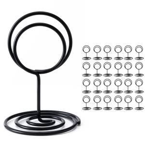 lot 6412 image: Hoewina 26Pcs Table Number Holders, Place Card Holder, Wire Picture Holder, Small Size Table Card Holders, Photo Holder for Centerpieces, Wedding Reception, Party, Birthday (Black)