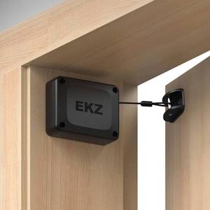 lot 6417 image: EKZ Retractable Automatic Door Closer �� Fits Sliding Glass, Screen, Single & Double Doors �� Strong 3.3 lb Spring Tension, Punch-Free Easy Install for Entry, Bathroom, Bedroom, Study (1 Pack)