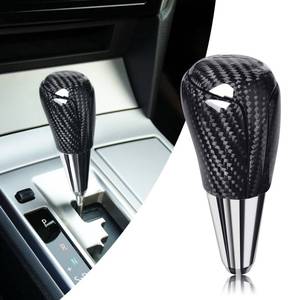 lot 6427 image: BLAKAYA Compatible with Carbon Fiber Gear Shift Knob Head Cover Automotive Shift Lever Modified Decoration for Toyota Camry Corolla Highlander RAV4 (Black)