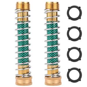 lot 6440 image: Sanpaint Garden Hose Extension Adapter, Hose Kink Protector with Coil Spring, 2 Pack