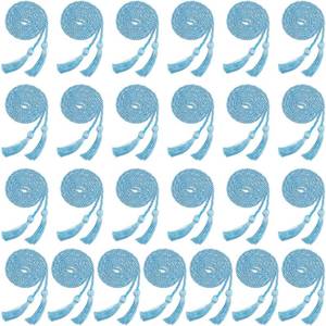 lot 6443 image: Haconba 25 Pieces Graduation Honor Cord Rayon Braided Honor Cords with Tassel for Graduation Students Bachelor Master Doctoral Gown Grad Decor (Sky Blue)