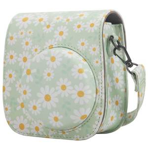 lot 6450 image: Frankmate Protective Case Compatible with Fujifilm Instax Mini 12 11 9 8 Instant Film Camera with Pocket and Adjustable Strap (Green Daisy)