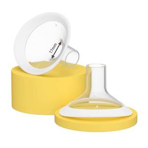 lot 6460 image: 2 Pack 17mm Oval Flanges with Soft Flexible Rim and 105° Wide Angle, Breast Pump Shields Flanges for Medela Pump in Style, Symphony, Freestyle, Sonata, Maxflow and Lansinoh Signature Pro Breast Pumps