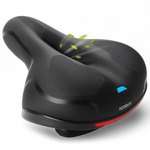 lot 6468 image: TONBUX Comfortable Bike Seat for Men & Women, Memory Foam Bicycle Seat with Dual Shock Absorbers, Padded Bike Saddle Universal Fit for Commuter, Stationary, Mountain, Cruiser, Ebike (Box Packaging)