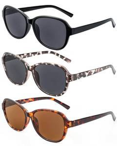 lot 6472 image: JOLISU 3 Pack Reading Sunglasses for Women, Sun Readers Glasses Spring Hinge Outdoor Sunglasses With UV400 Protection(2.50)
