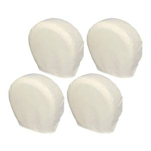 lot 9355 image: Explore Land Tire Covers 4 Pack - Tough Wheel Protector for Truck, SUV, Trailer, Camper, RV Universal Fits Tire Diameters 26-28.75 inches, White