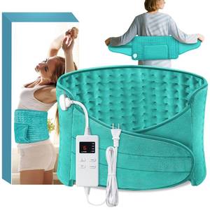 lot 9368 image: Heating Pad Back Pain Relief Electric Heating Pad for Period Cramps Lower Back Neck Shoulders Pain Relief 6-Hour Auto Off 12x24 Heated Pad  20 Belt 4 Timer 6 Heat Level Wrap (Turquoise)
