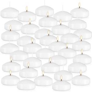 lot 9373 image: 36 Floating Candles, Smoke-Free and odorless, Burning continuously for 8-10 Hours, White, 3-inch Floating Candles, Suitable for Valentines Day, Weddings, Holidays, Home Decoration