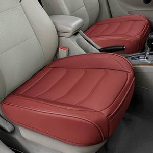 lot 9383 image: BOPUOVRE Car Seat Cover for Luxury & Comfort - PU Leather, Anti-Slip, Full Wrap Protection with Storage Pocket for Bottom Cushion - Universal Fit for 95% of Vehicles (Dull-red,2 Piece)