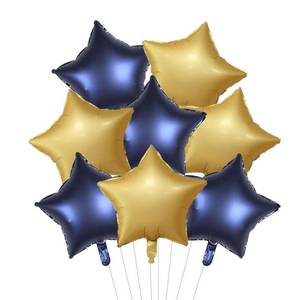 lot 10002 image: 20 pcs 18inch Navy Blue Gold Star Foil Balloons, Matte Blue Gold Star shaped Helium Balloons Mylar Balloons for Wedding Graduation Decoration Birthday Party Balloons
