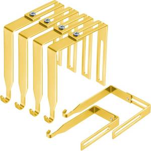 lot 10056 image: Amylove Adjustable Cubicle Hanger Partition Metal Cubicle Hooks, String Light Hooks, Over The Door, Adjusted to Fit Panels with 1.35-3.5 Inch Thickness Office Whiteboard, Vinyl Fence(Gold,4 Pcs)
