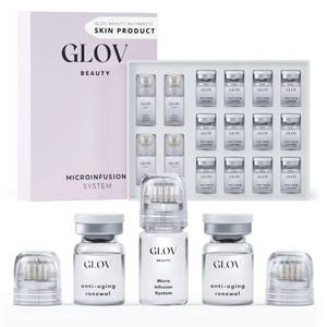 lot 10058 image: Glov Beauty Micro Infusion System for Face & Lips �� 0.25mm 24k Gold Cosmetic Facial Stamp with Hyaluronic Acid, Collagen Peptides & Licorice Root Serum Ampoules (4x Infusion Application, 12x Serums)