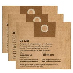 lot 10061 image: 3 Pack STANLEY Disposable Filter Bag 25-1228, for 1-3.5 Gallon WetDry Vacuum, Dust Bag Compatible with STANLEY SL18136